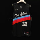 Regata NBA San Antonio Spurs Icon Edition 20/21 Nike Authentic Aldridge 12 - Preta